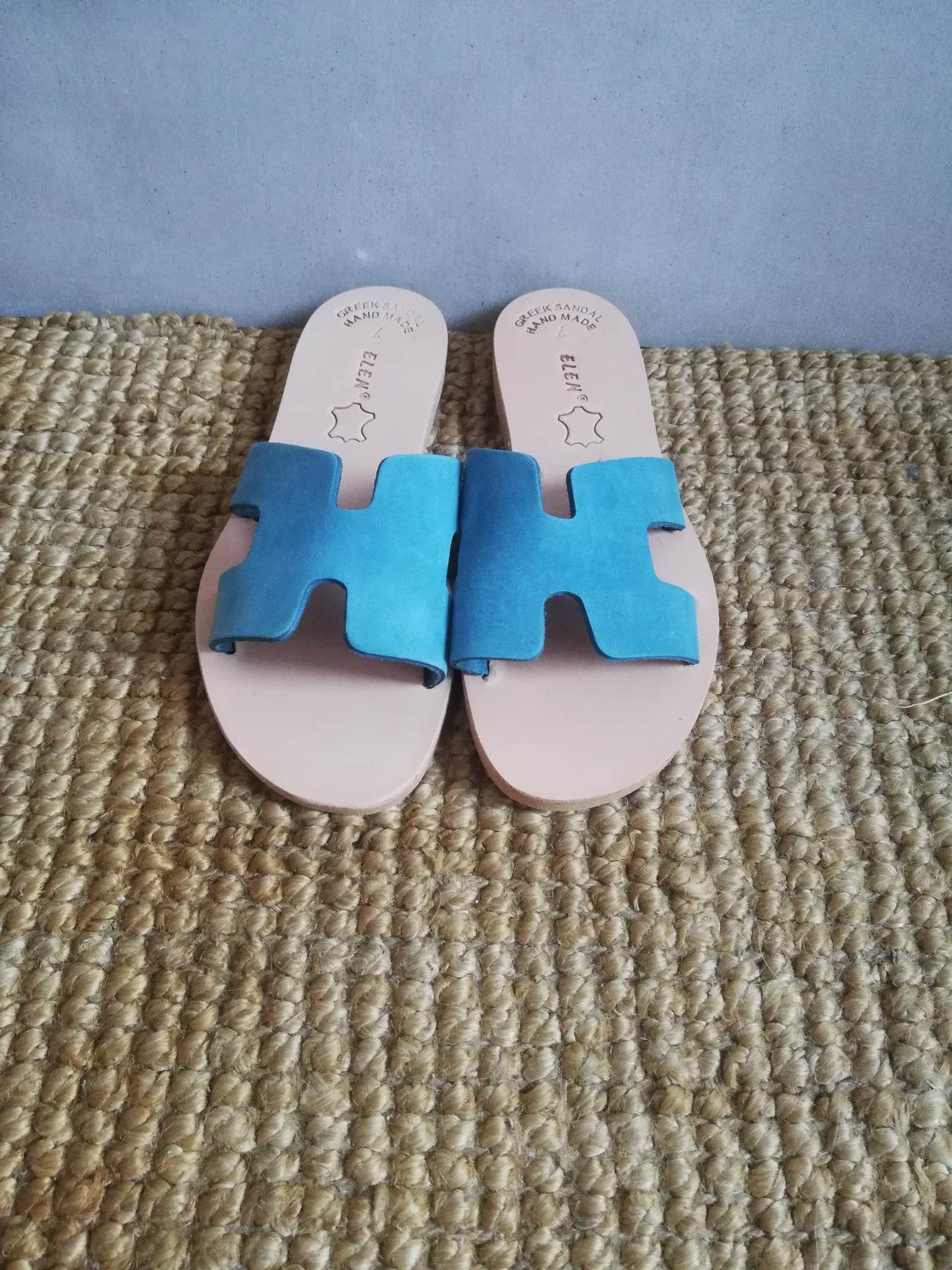 Turquoise slippers