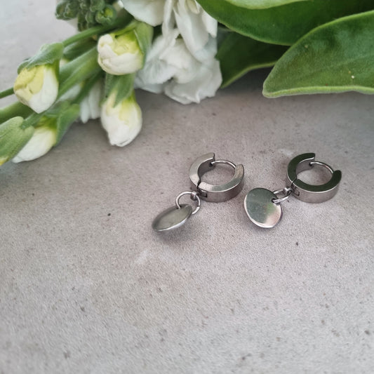 Silver coin earrings